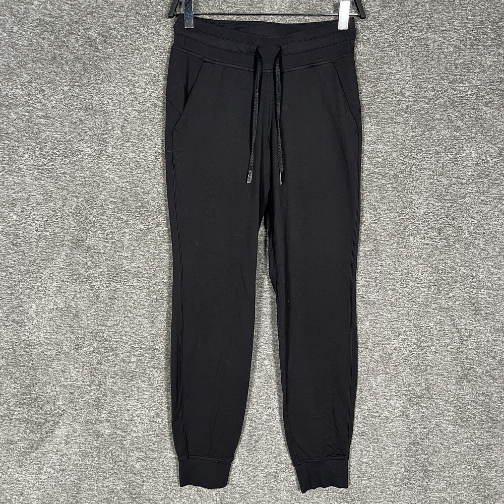 Lululemon Sweatpants Womens 4 Black Knit‎ Joggers Drawstring Ready to Rulu